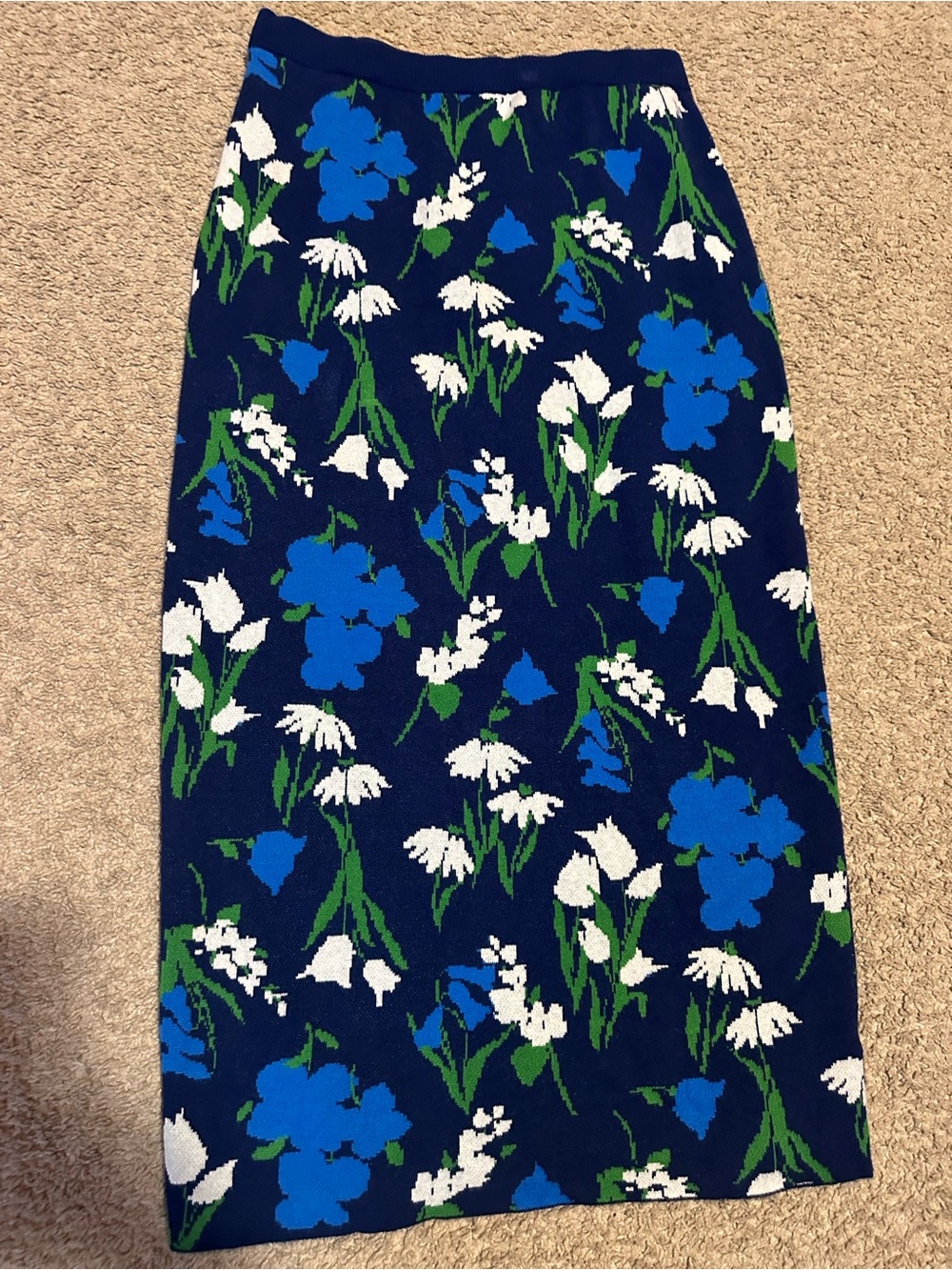 Kate Spade New York x Target Floral Knit Midi Skirt in Navy and Blue